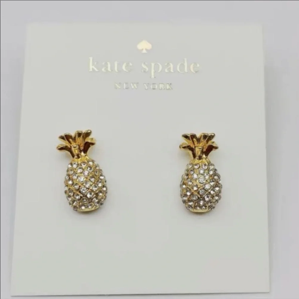 Kate Spade Pineapple🍍Pave Earrings - Picture 7 of 8
